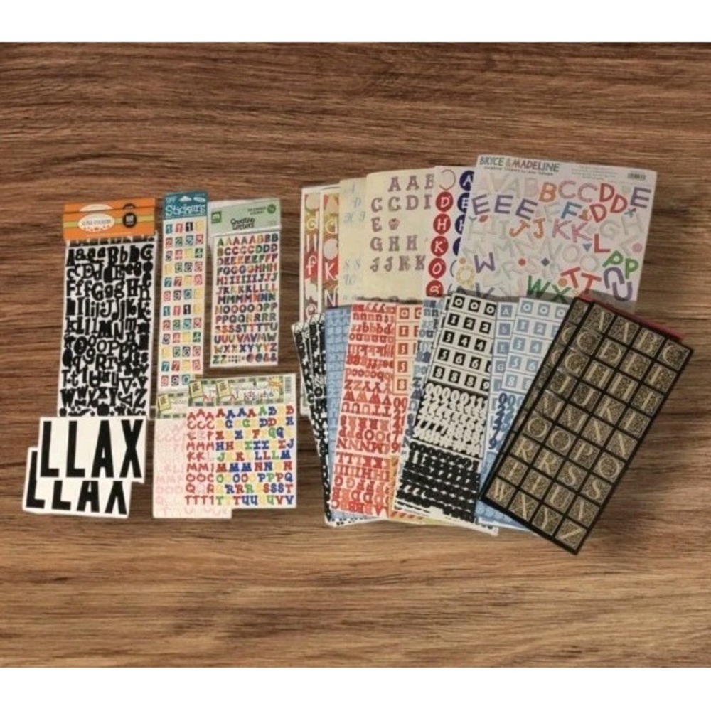 Stickers Letters Numbers Scrapbooking  Sheets Alphabet New & Used Assorted Lot